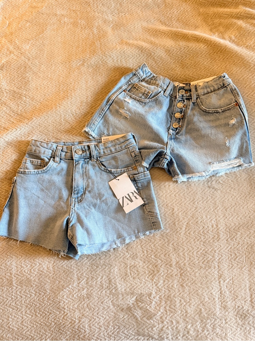 Girls Denim Shorts Bundle – Size 9 – Zara + Basic Shop